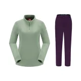 Set (Matcha Green Jacket + Dark Gray Purple Pants)  
Комплект (Куртка цвета матча зеленый + Штаны темно-серого фиолетового цвета)