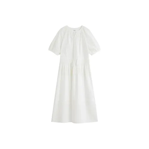 Inman Длинное платье с длинными рукавами женское жемчужно-белый