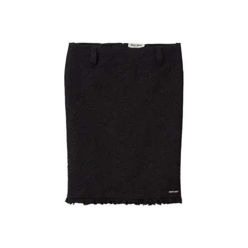 MIU MIU SS24 Повседневная длинная юбка женская черная