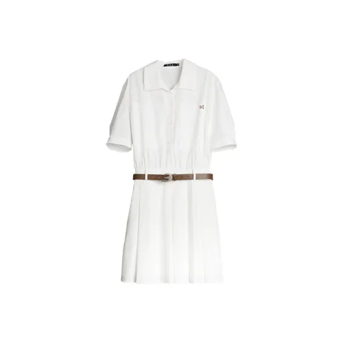 ELLE Длинное платье с длинными рукавами цвет белый