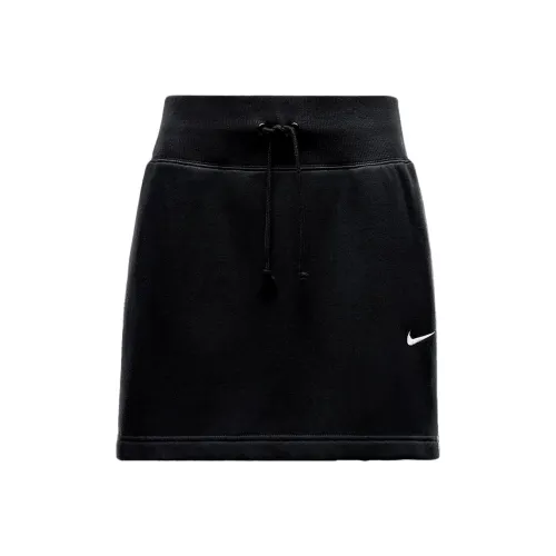 nike Sportswear Phoenix Fleece Повседневные короткие юбки Женские Черный Цвет паруса
