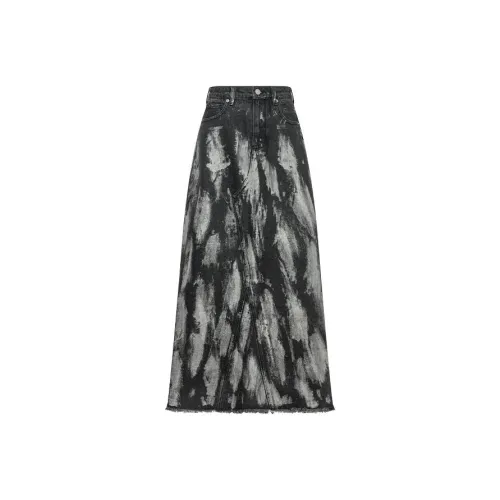 MEIYANG Повседневный Длинный Юбка Женские Фотиния Серый