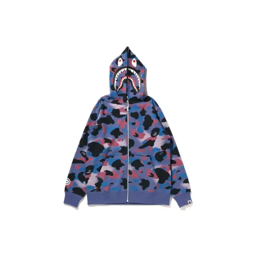 A BATHING APE BAPE совместный бренд Сетка CAMO Акула Ночной свет Молния Толстовка Толстовка Подростки