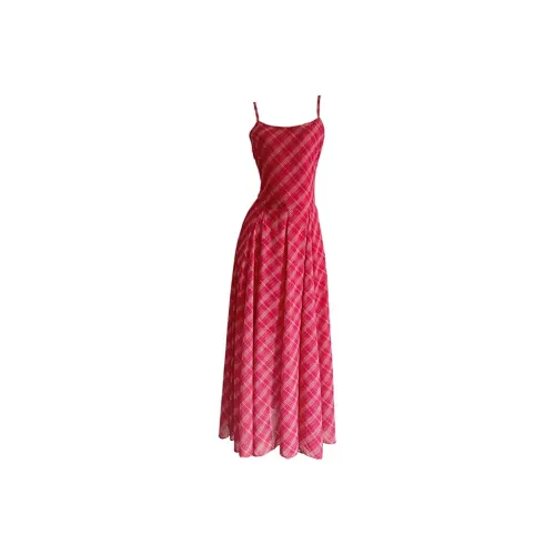 SKYA Slip Платье Женское Красное Клетка