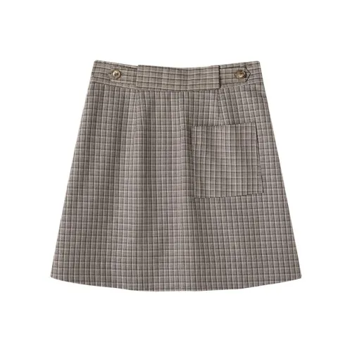 Miss Ha Ya Whiskey Клетчатая Женская Повседневная Короткая Юбка