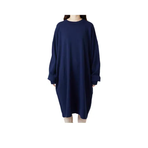 FREAK'S STORE Длинное платье с длинными рукавами женское морской синий