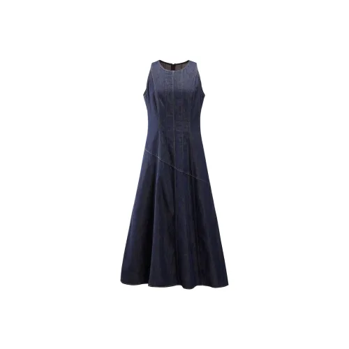 PEACEBIRD Без рукавов Платье Женское Интимный Синий