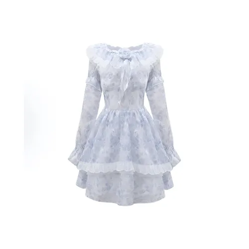 AFGGD Длинное платье с длинными рукавами женское светло-фиолетовое