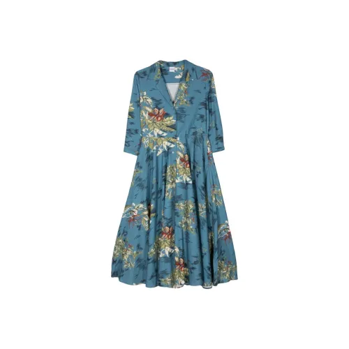 ASPESI Blue Женские Длинные Рукава Платья