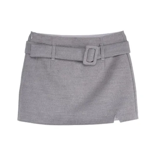 A21 Повседневная короткая юбка женская средний серый