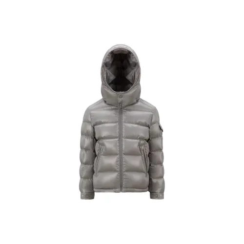 Moncler Хлопковый пуховик Серый Детский