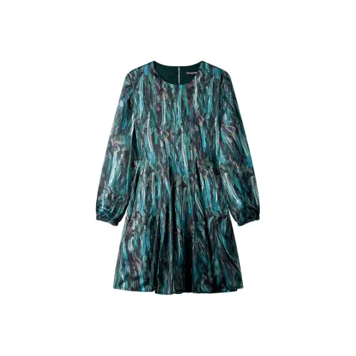 THE SEA LIFE Длинное платье с длинными рукавами женское еловый зеленый