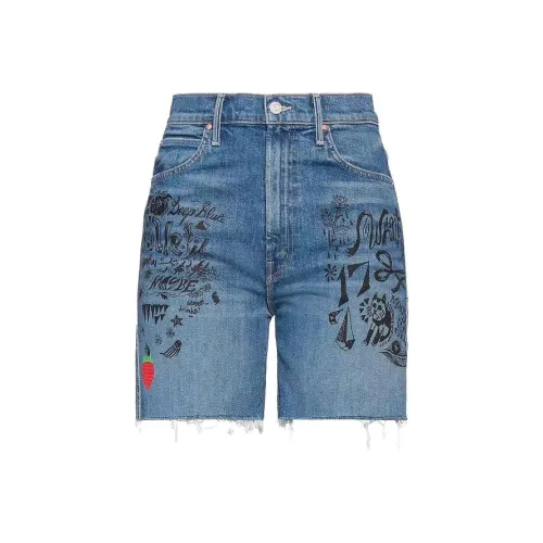 Mother Синие Женские Джинсовые Шорты