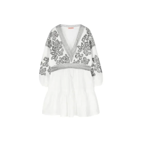 ERMANNO SCERVINO SS24 Длинное платье с длинными рукавами женское белое