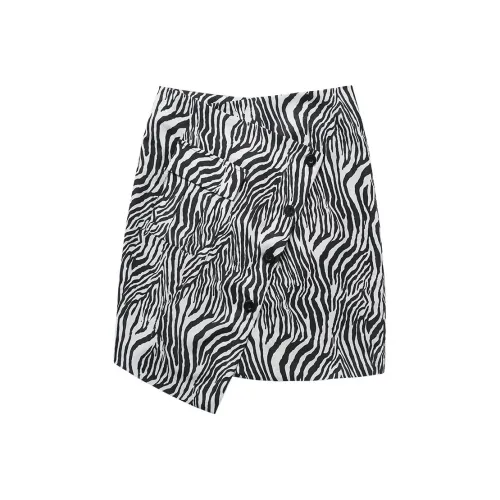 A head of Agua Зебровый принт Женские Повседневные короткие юбки