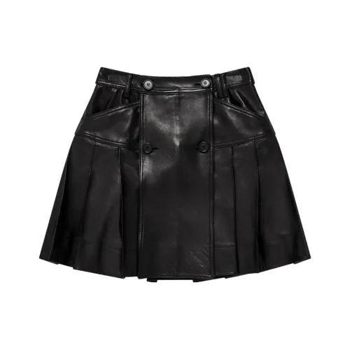 SIMONE ROCHA Черная женская кожаная короткая юбка