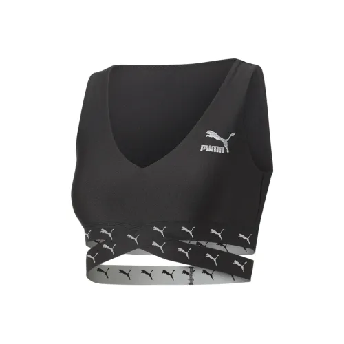 PUMA SQ Cropped Top Спортивное нижнее Женское Черное