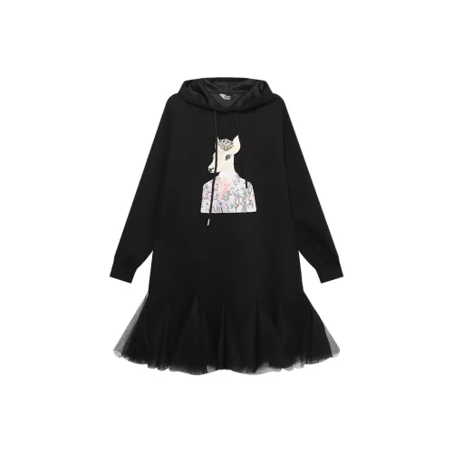 LOUISY AO Длинное платье с длинными рукавами женское черное