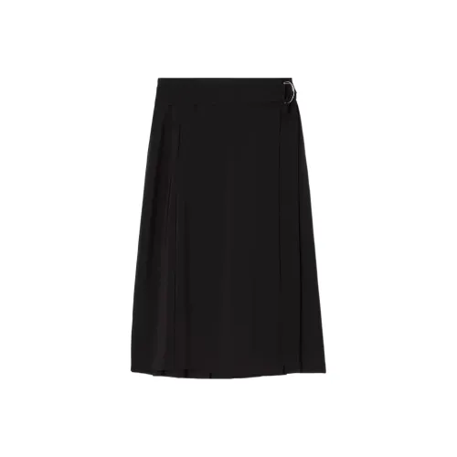 Burberry FW22 Повседневная Длинная Юбка Женская Черная
