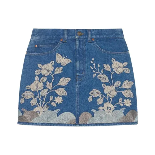 GUCCI Синие Женские Повседневные Короткие Юбки