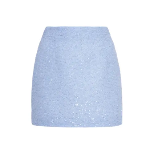 Alessandra Rich PF24 Повседневные короткие юбки Женские Светло-синий