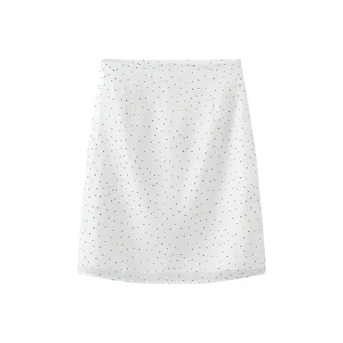 CUBIC Повседневные короткие юбки Женские Белые в горошек