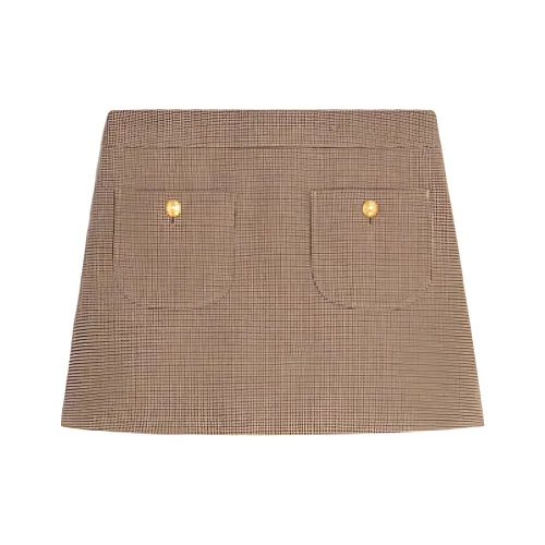 CELINE SS23 Повседневные короткие юбки Женские Абрикос