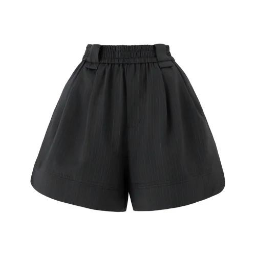 SOON FLOWER Повседневные шорты Женские Черные полосы