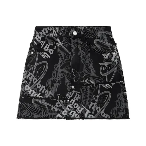 BOY LONDON Черные Женские Повседневные Короткие Юбки
