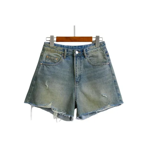Ran and pure Ностальгический винтажный синий женские джинсовые шорты