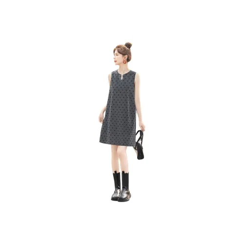 Cypress House Без рукавов Платье Женское Темно-серое