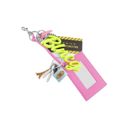 Balenciaga Lambskin Brass Silicone Plastic Zinc Alloy Charms Unisex Multicolor Баленсиага Овечья кожа Латунь Силикон Пластик Сплав цинка Брелоки Унисекс Многоцветные