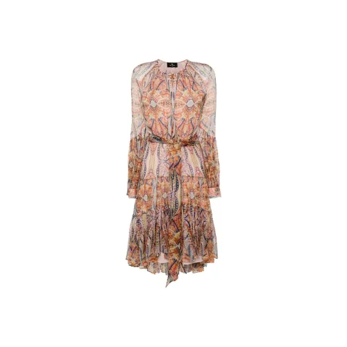 ETRO Red Женские Длинные Рукава Платья