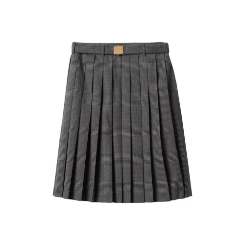 MIU MIU Серый Женские Повседневные Длинные Юбки