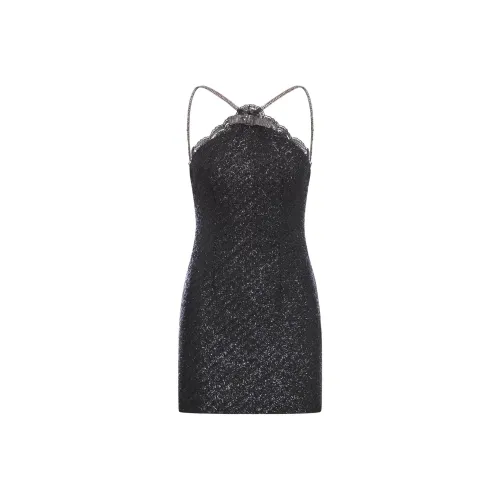 Self Portrait Без рукавов Платье Женское Черное