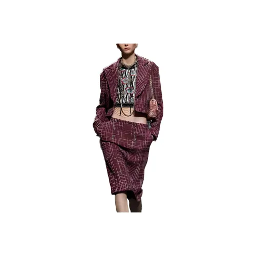 CHANEL Красные Женские Повседневные Длинные Юбки