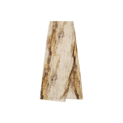 XUDAQING Дымчатый Золотой Женские Повседневные Длинные Юбки