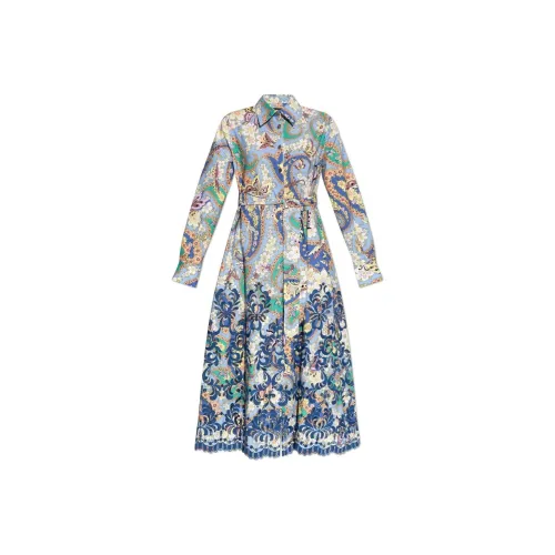 ETRO Многоцветные Женские Длинные Платья с Рукавами
