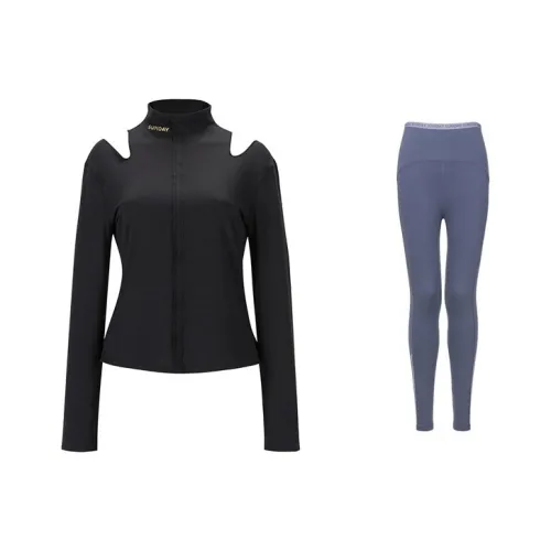 Sumday Athletics Крутой черный + Темно-фиолетовый Женские Повседневные костюмы