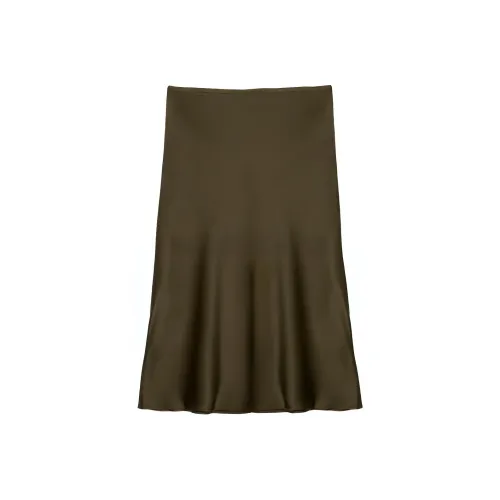 CLUB MONACO Повседневный Длинный Юбка Женская Оливково-зеленая
