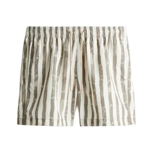 H&M Тауповый/Белый Мужские Плавательные Шорты