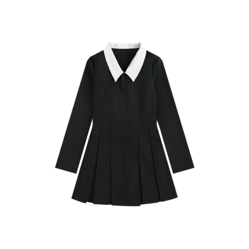 REDOLENCE Длинное платье с длинными рукавами женское темно-серое