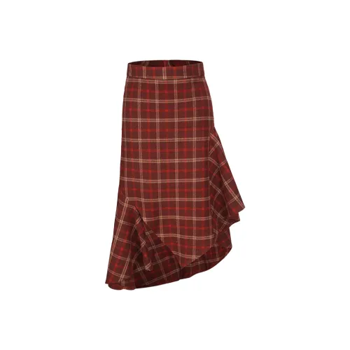 A11·N22 Повседневный Длинный Юбка Женские Красный
