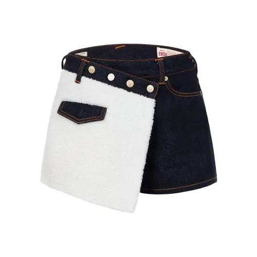 EVISU Джинсовый синий Женские Джинсовые шорты