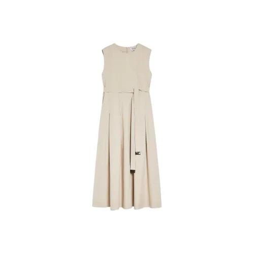 'S MAX MARA Amina Collection Без рукавов Платье Женское Бежевое