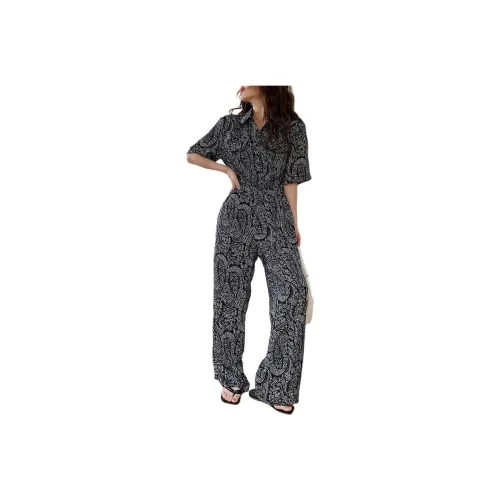 NANING9 Черные Женские Комбинезоны