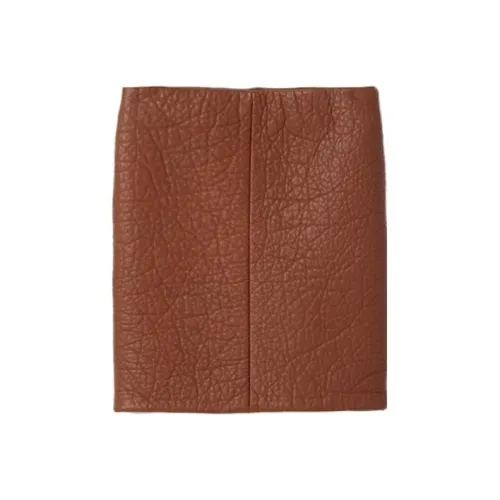 MIU MIU Коричневая женская кожаная короткая юбка