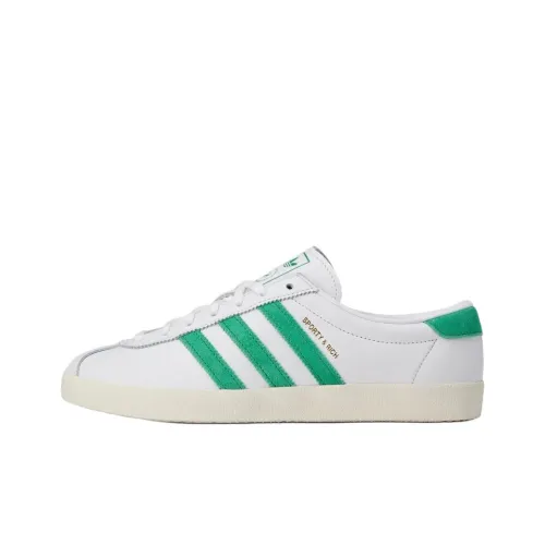 SPORTY RICH x adidas originals BLANC Slip Resistant Abrasion Resistant Low Top Skateboard Shoes Unisex White Green
