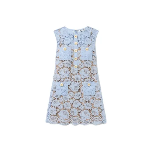 Self Portrait Без рукавов Платье Женское Туманный синий