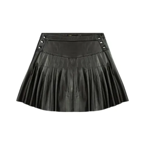 Maje Черные Женские Кожаные Короткие Юбки